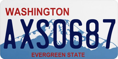 WA license plate AXS0687