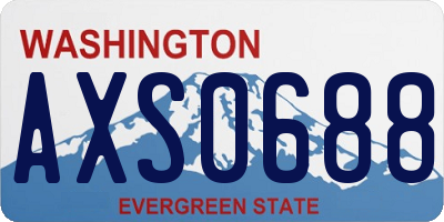 WA license plate AXS0688
