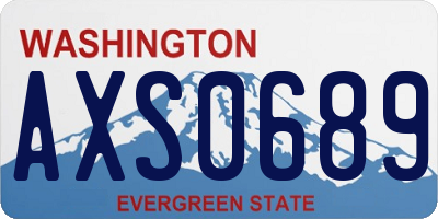 WA license plate AXS0689