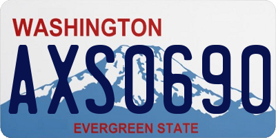 WA license plate AXS0690