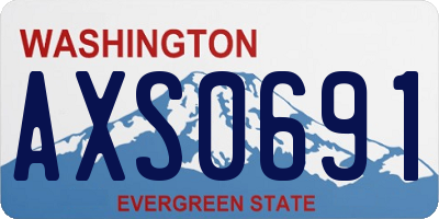 WA license plate AXS0691