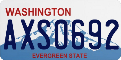 WA license plate AXS0692