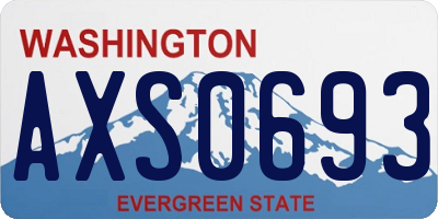 WA license plate AXS0693