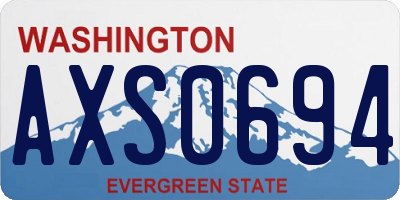 WA license plate AXS0694