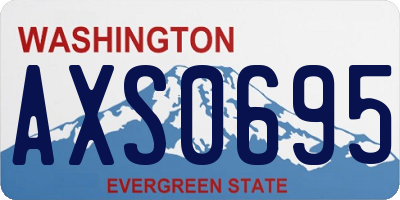WA license plate AXS0695