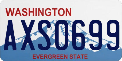 WA license plate AXS0699