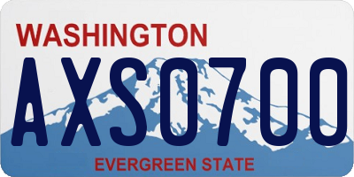 WA license plate AXS0700