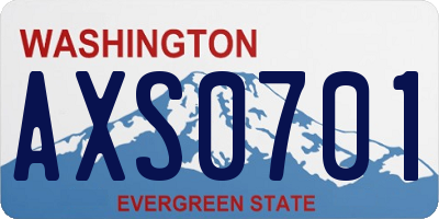 WA license plate AXS0701