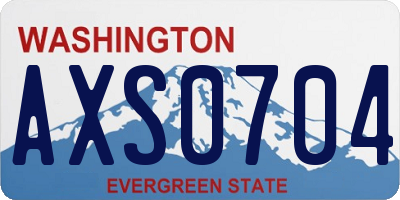 WA license plate AXS0704