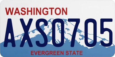 WA license plate AXS0705
