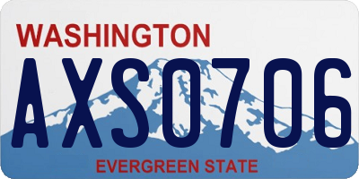 WA license plate AXS0706