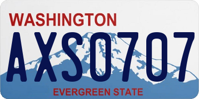 WA license plate AXS0707