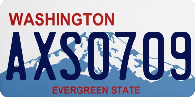 WA license plate AXS0709