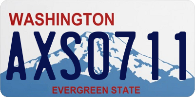 WA license plate AXS0711