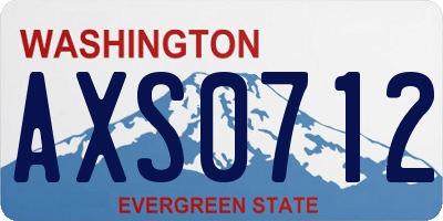 WA license plate AXS0712