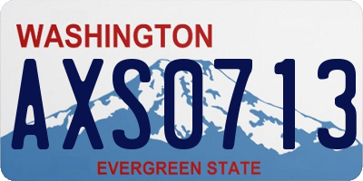 WA license plate AXS0713