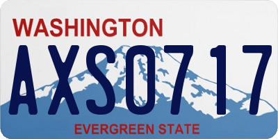 WA license plate AXS0717