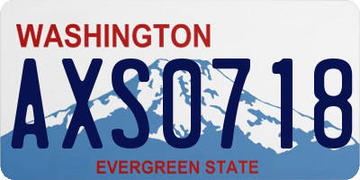 WA license plate AXS0718