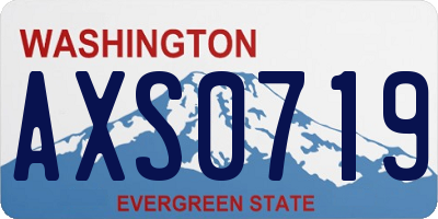 WA license plate AXS0719