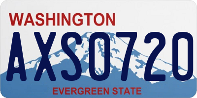 WA license plate AXS0720
