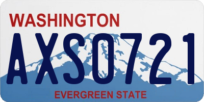 WA license plate AXS0721
