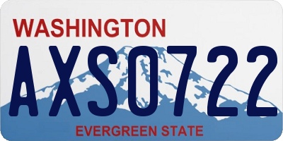 WA license plate AXS0722