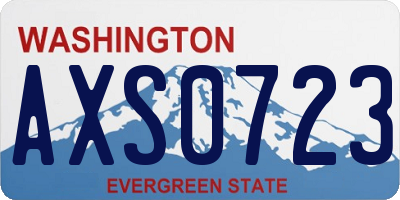 WA license plate AXS0723