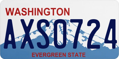 WA license plate AXS0724