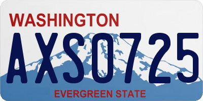WA license plate AXS0725