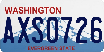 WA license plate AXS0726
