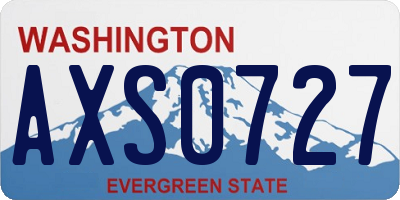 WA license plate AXS0727