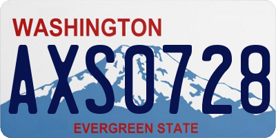 WA license plate AXS0728