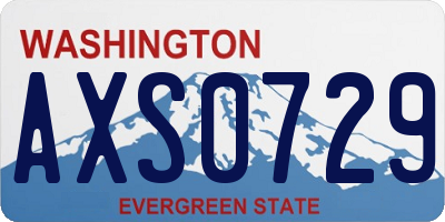 WA license plate AXS0729