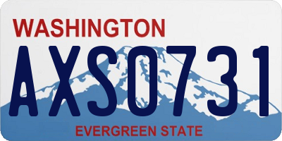 WA license plate AXS0731