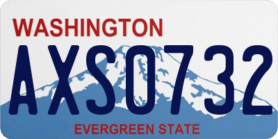 WA license plate AXS0732