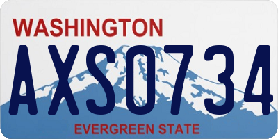 WA license plate AXS0734