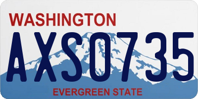 WA license plate AXS0735
