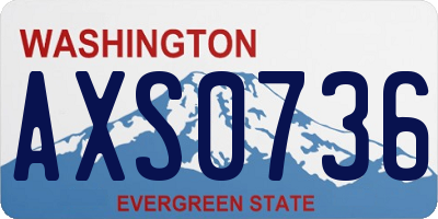 WA license plate AXS0736