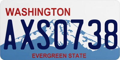 WA license plate AXS0738