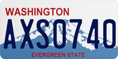 WA license plate AXS0740