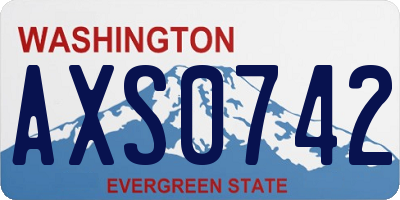 WA license plate AXS0742