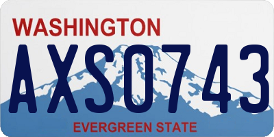 WA license plate AXS0743