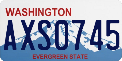 WA license plate AXS0745