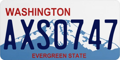 WA license plate AXS0747