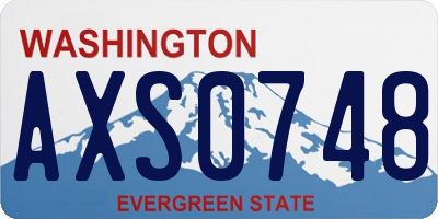 WA license plate AXS0748