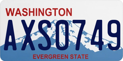 WA license plate AXS0749