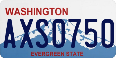 WA license plate AXS0750