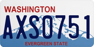 WA license plate AXS0751
