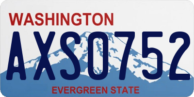 WA license plate AXS0752