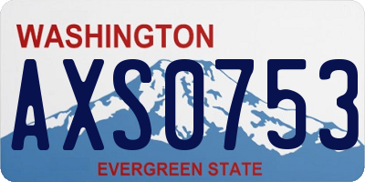WA license plate AXS0753